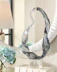 Luminous Twist - Glass Sculpture - Black / White