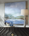 Lush Valley - Framed Canvas - Light Blue