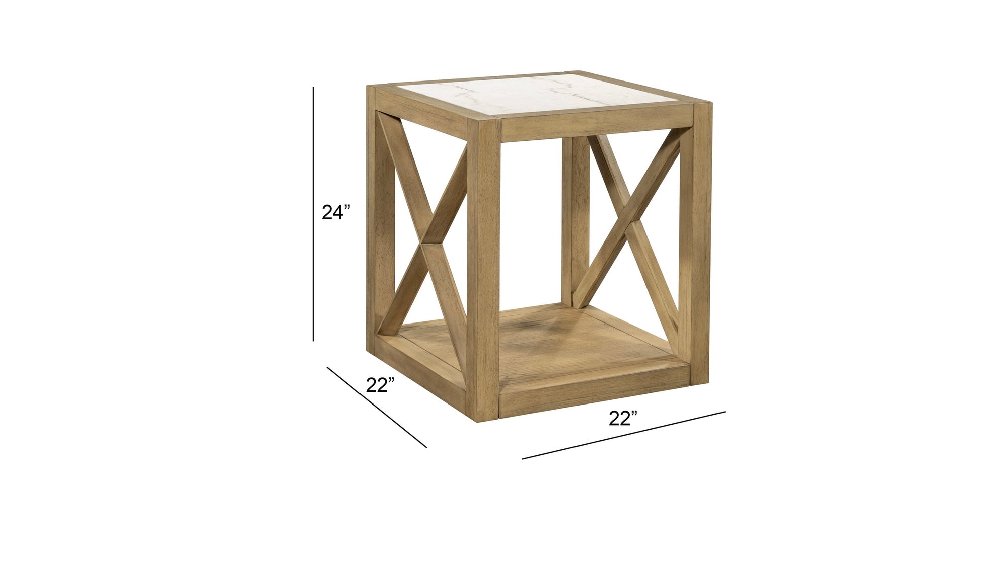 Holden - Square End Table - Rustic Blonde