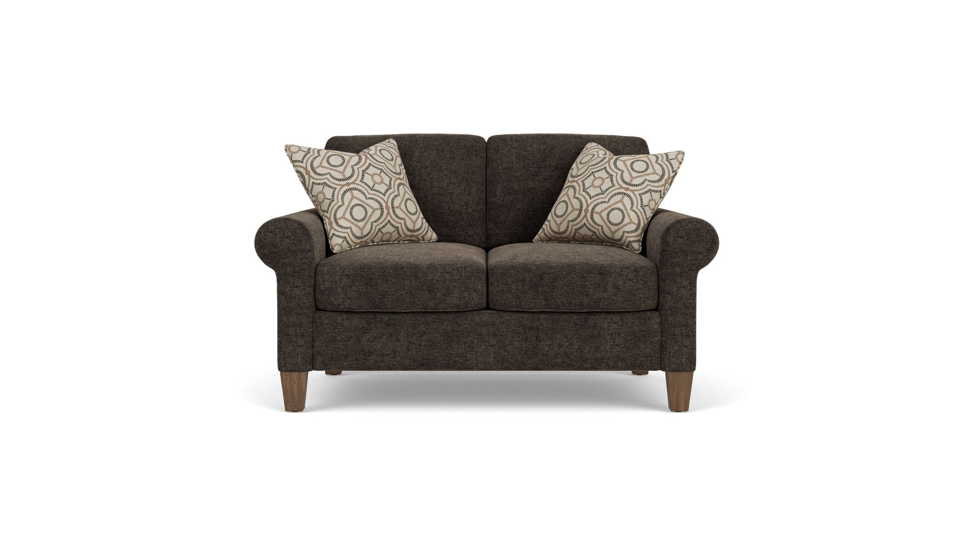 Moxy - Fabric Loveseat, Curved Sock Arms