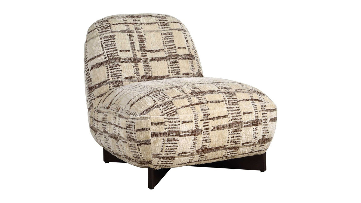 Evans - Modern Armless Accent Chair - Beige / Brown