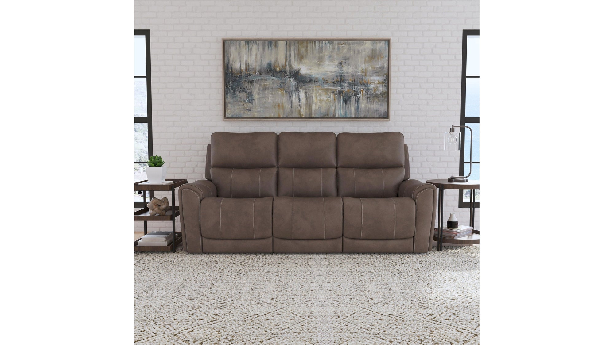 Carter - Power Reclining Sofa With Console & Power Headrests & Lumbar