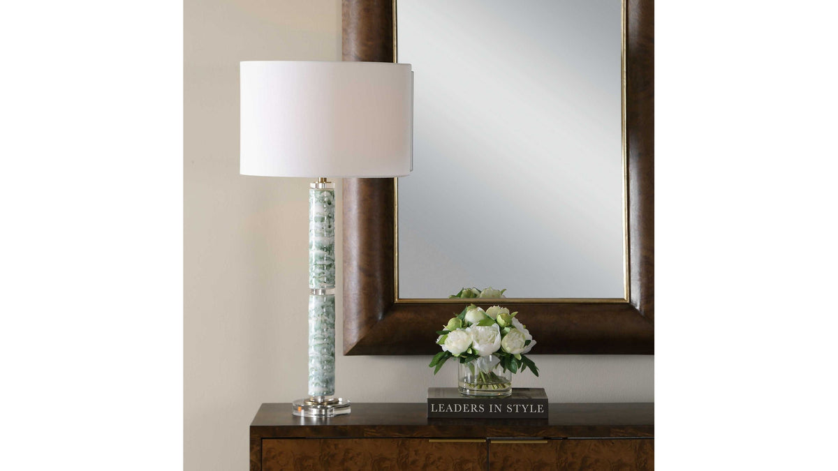 Jameis - Marbled Table Lamp - Green / White
