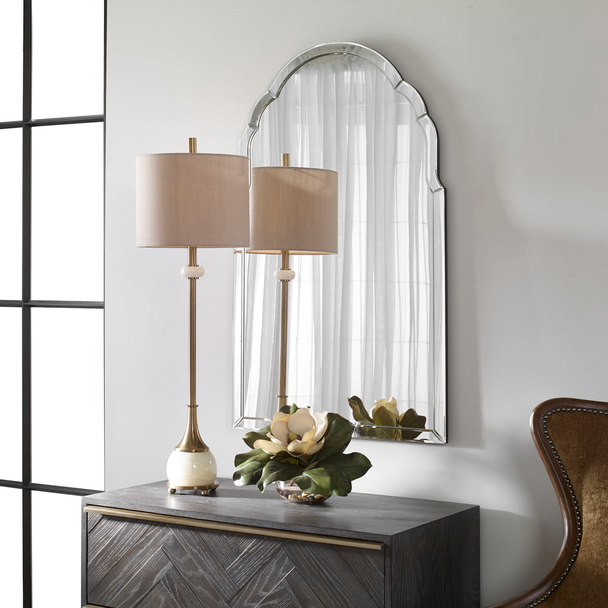 Brayden - Frameless Arched Mirror - Silver
