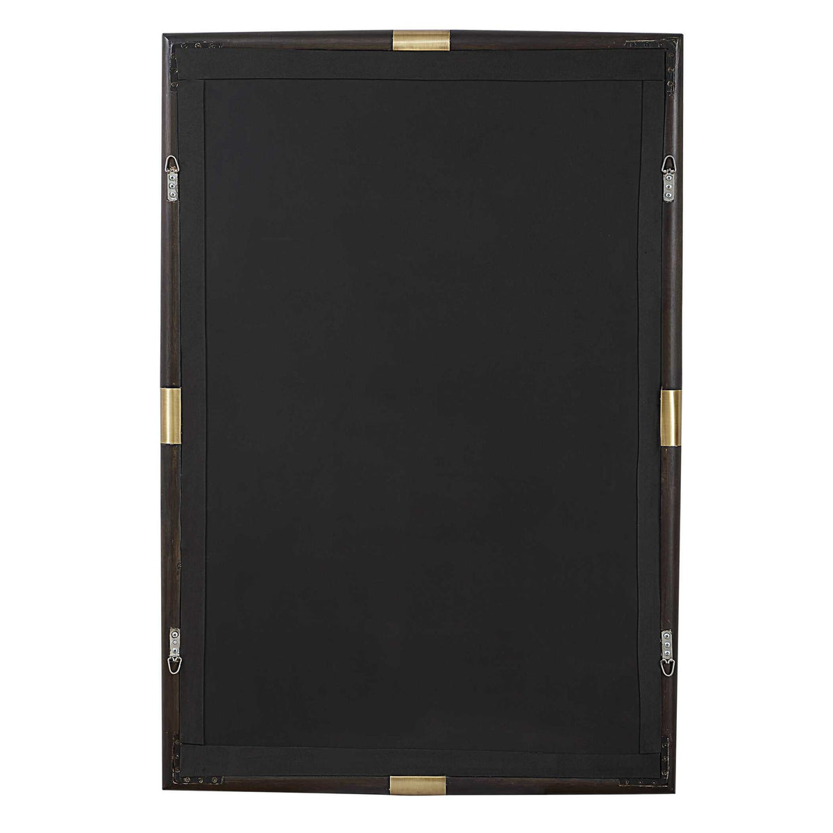 Larkin - Dark Wood &amp; Brass Mirror - Dark Brown