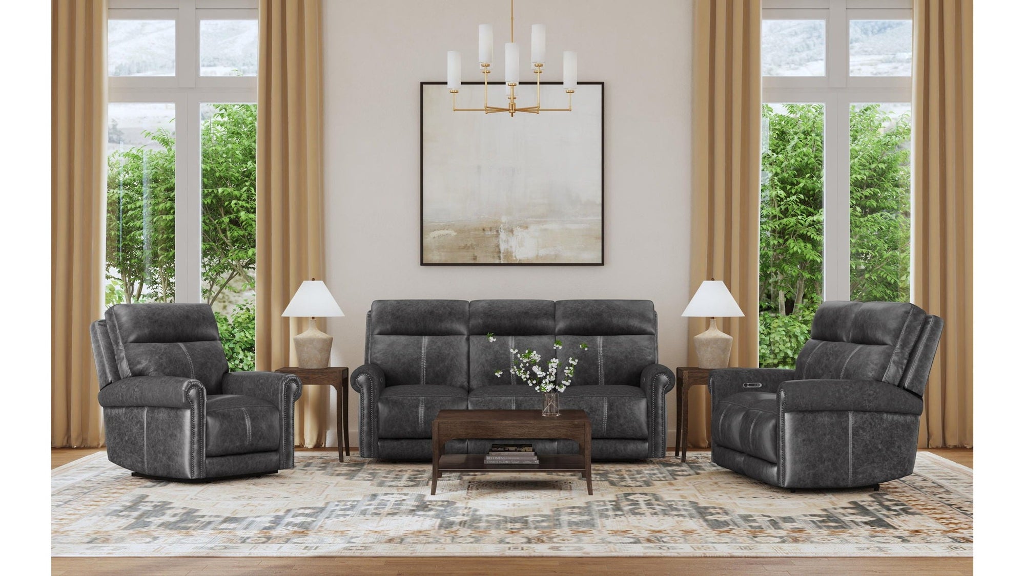 Alexander - Power Reclining Sofa With Console, Power Headrest & Lumbar