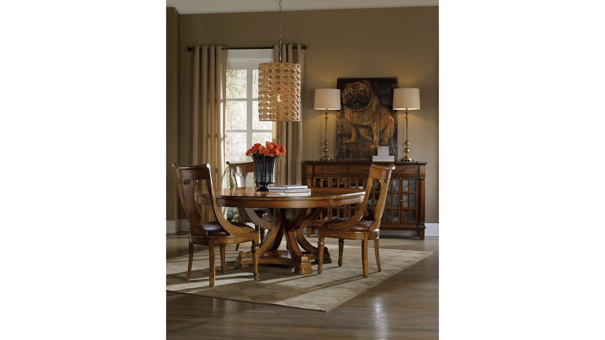 Tynecastle - Round Pedestal Dining Table With One 18" Leaf