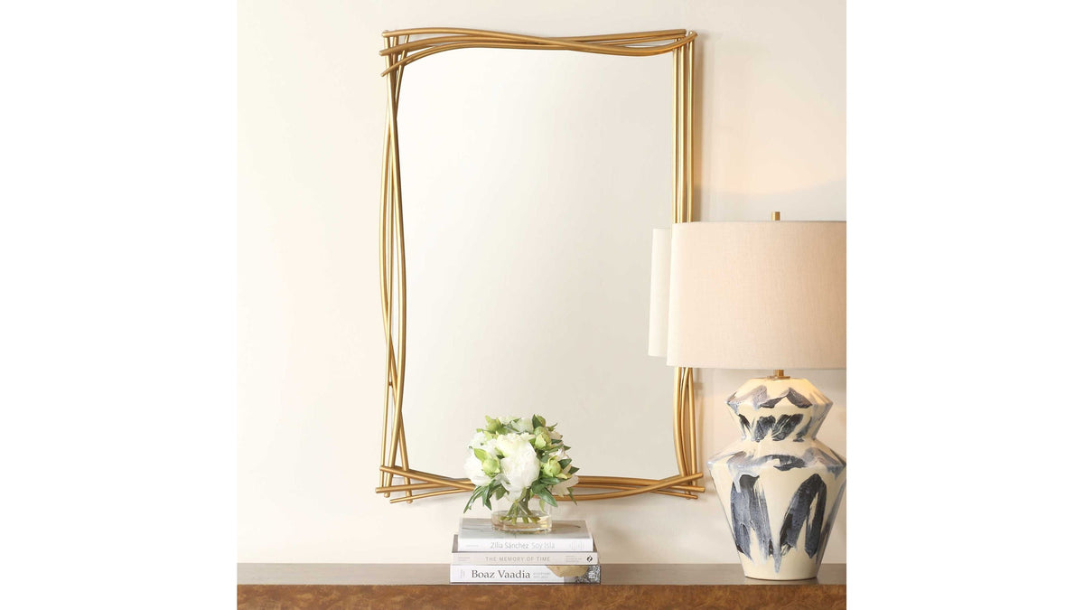 Curved Branches - Mirror - Gold