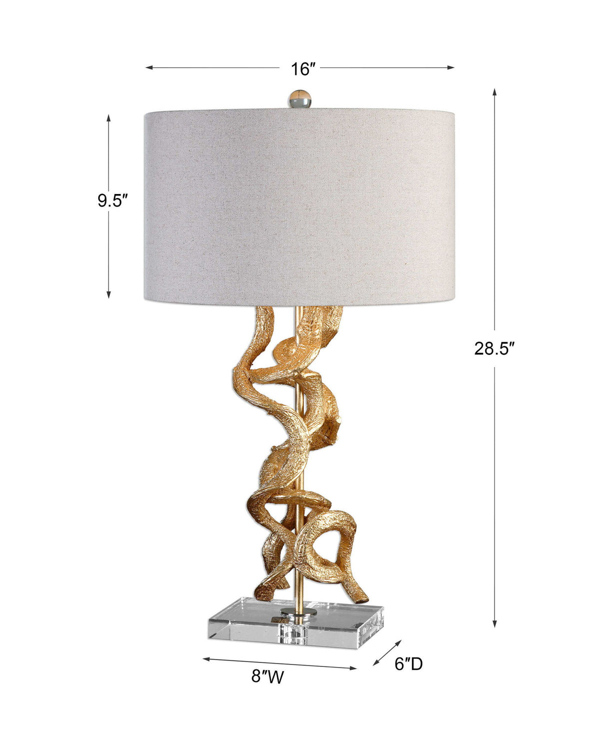 Twisted Vines - Table Lamp - Gold
