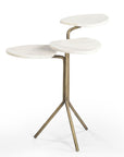 Alpine - Accent Table - Brass / White