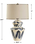 Oranda - Abstract Geometric Table Lamp - Blue / White