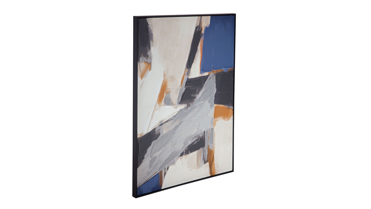 Denisa I Framed Canvas - Beige / Blue
