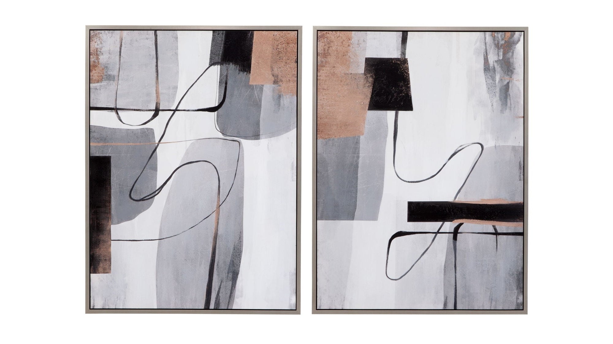 Standards Canvas Art Set of 2 - Pearl Silver