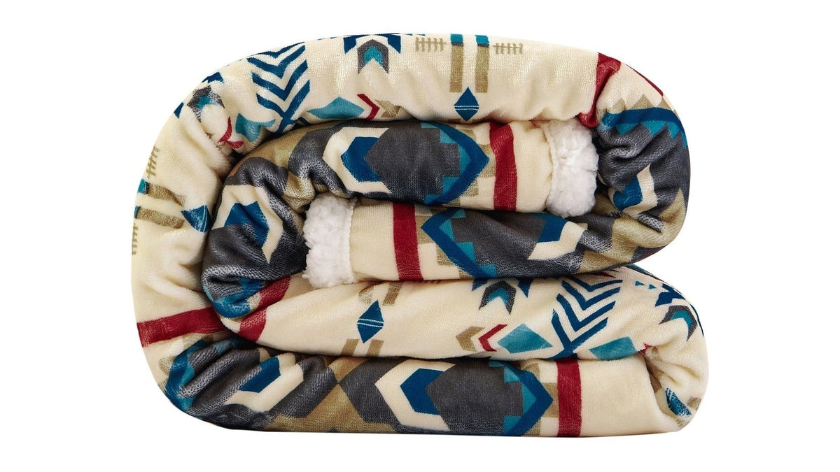 Campfire - Spirit Valley Campfire Sherpa Throw 6 Per Carton - Multi Color