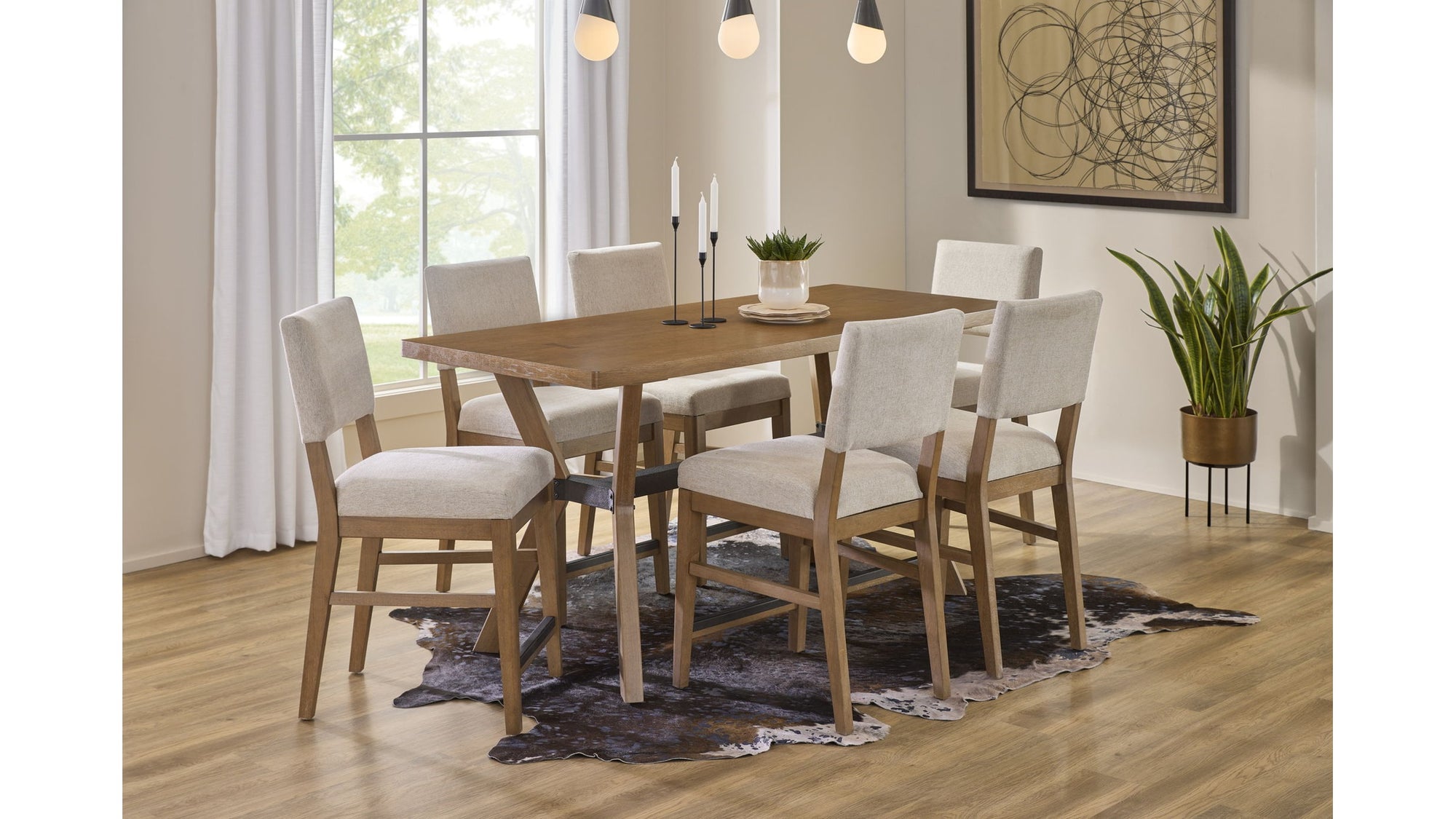 Millwork - Counter Chair Set of 2 - White / Light Brown