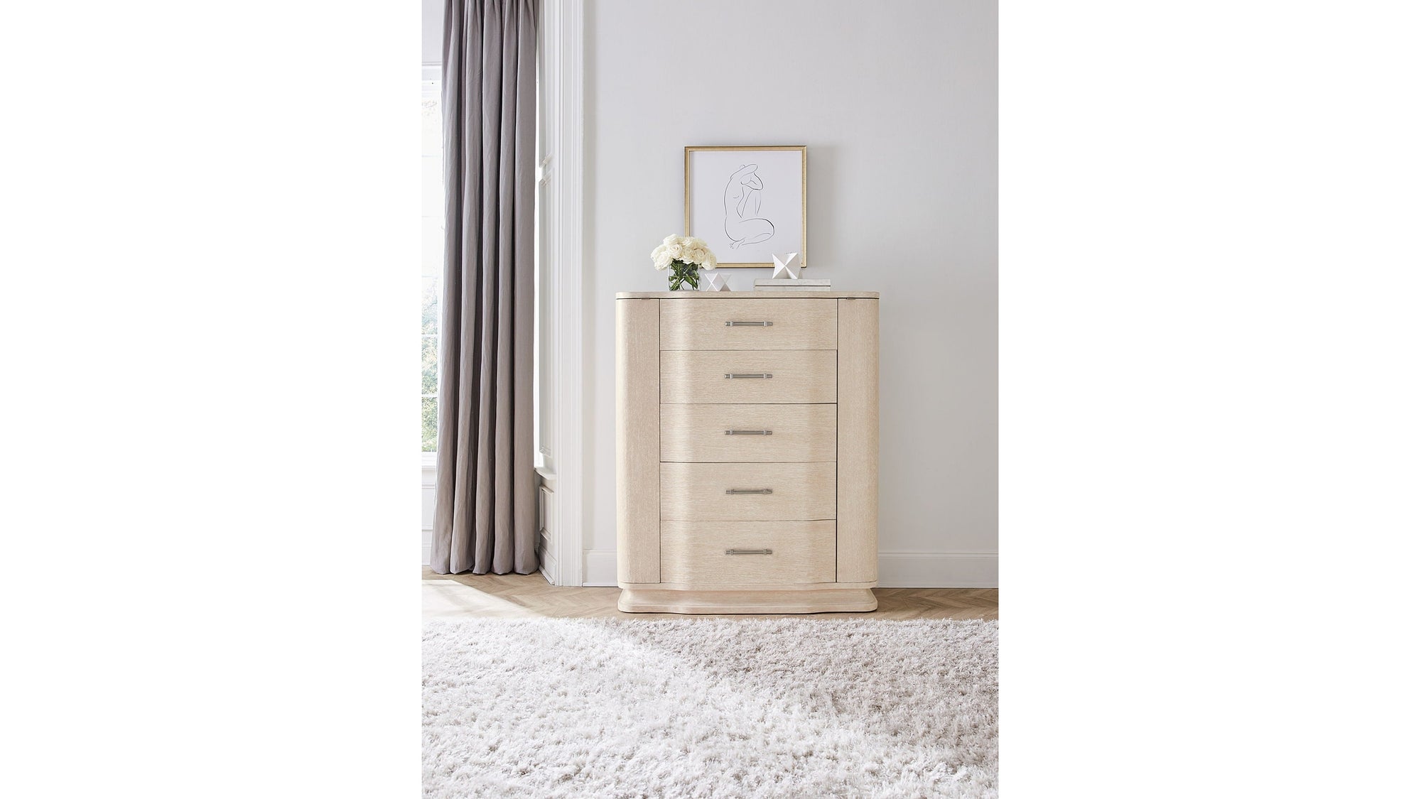 Nouveau Chic - Five Drawer Chest - Light Brown