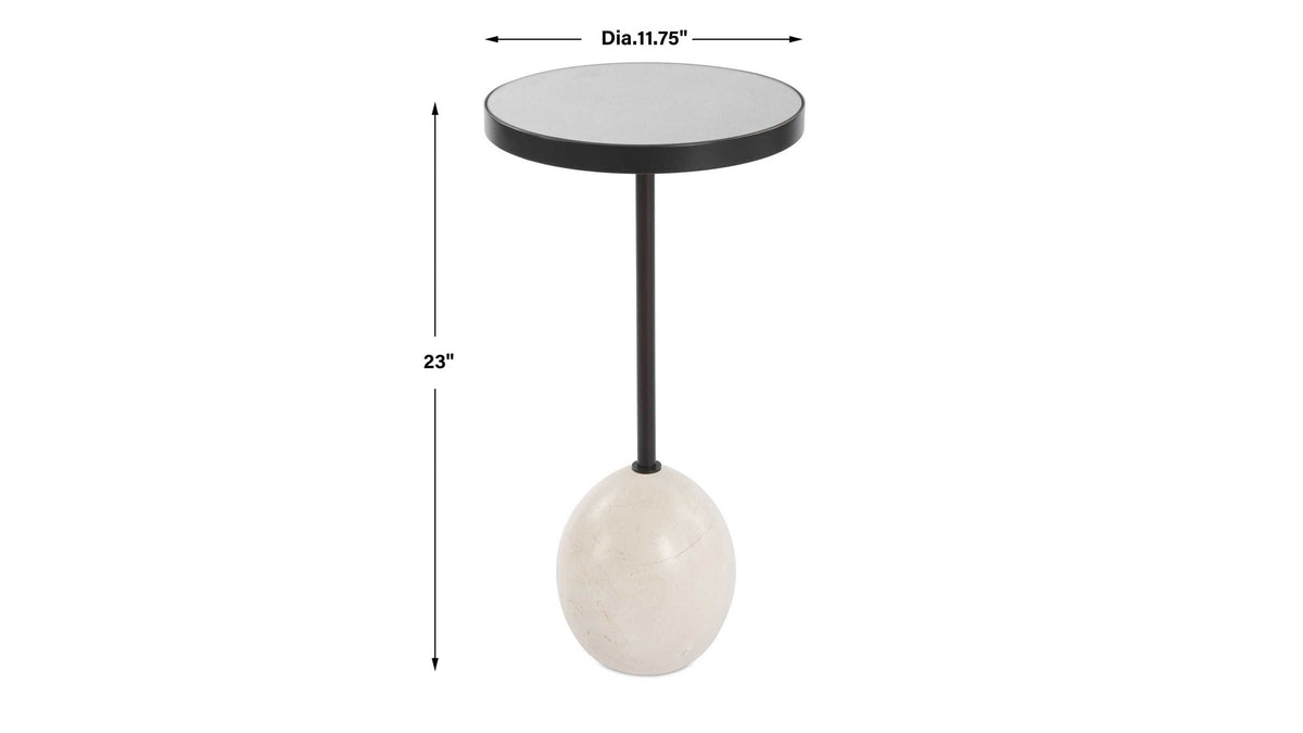 Odesa - Marble Accent Table - Black / White