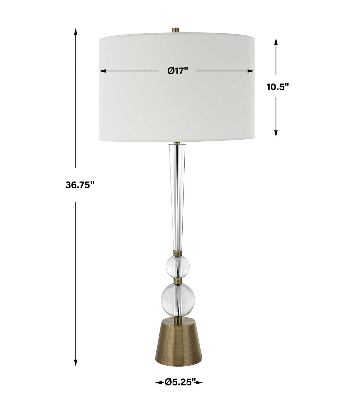 Annily - Crystal Table Lamp - Brass