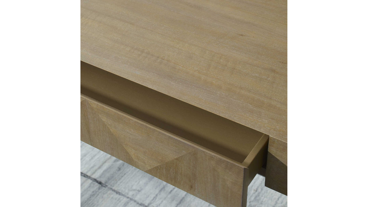 Aristotle - Natural Wood Modern Desk