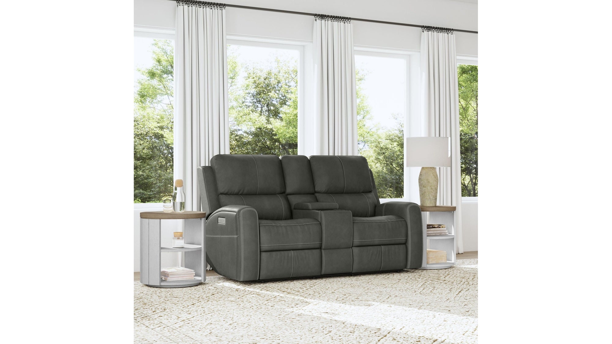 Linden - Power Reclining Loveseat With Console & Power Headrests & Lumbar