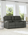 Linden - Power Reclining Loveseat With Console & Power Headrests & Lumbar
