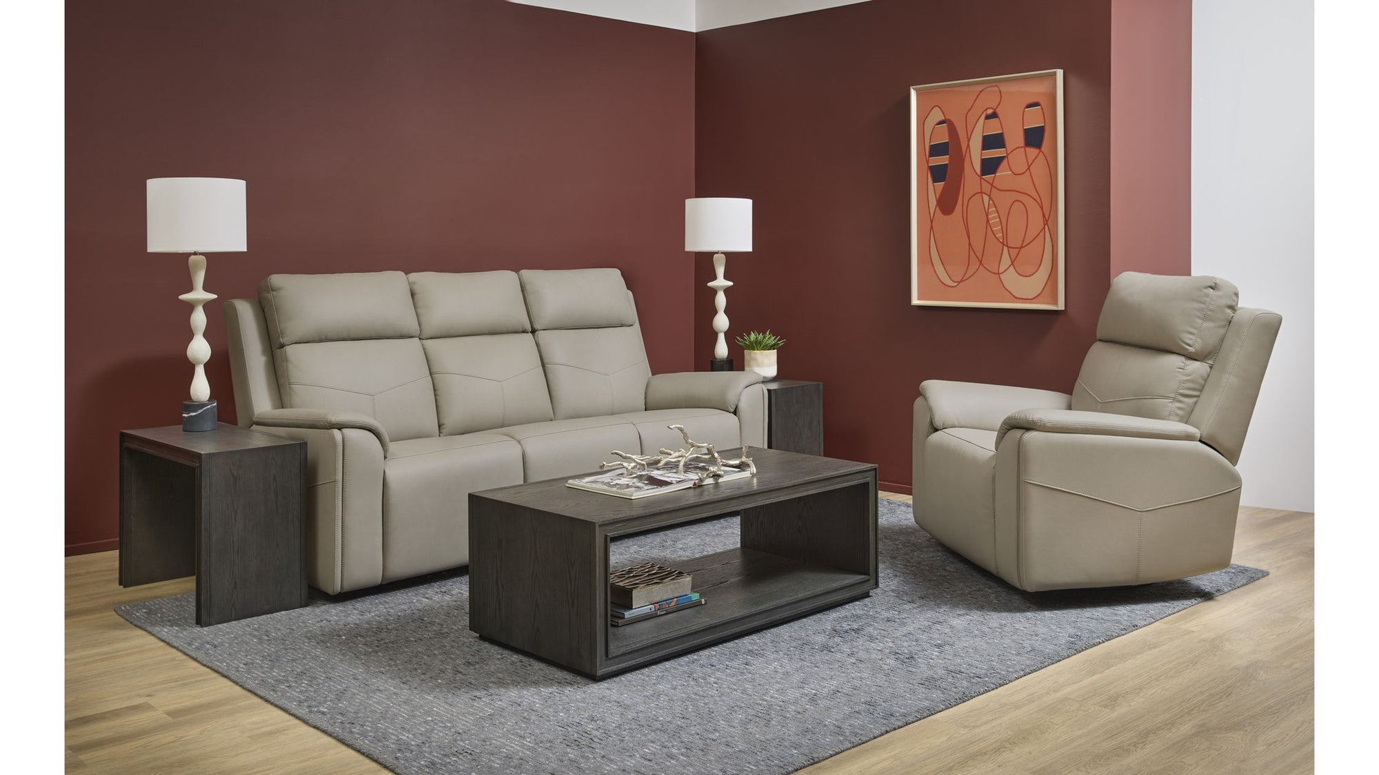 Vernon - Power Reclining Sofa With Console, Power Headrest, Lumbar, Heat & Massage