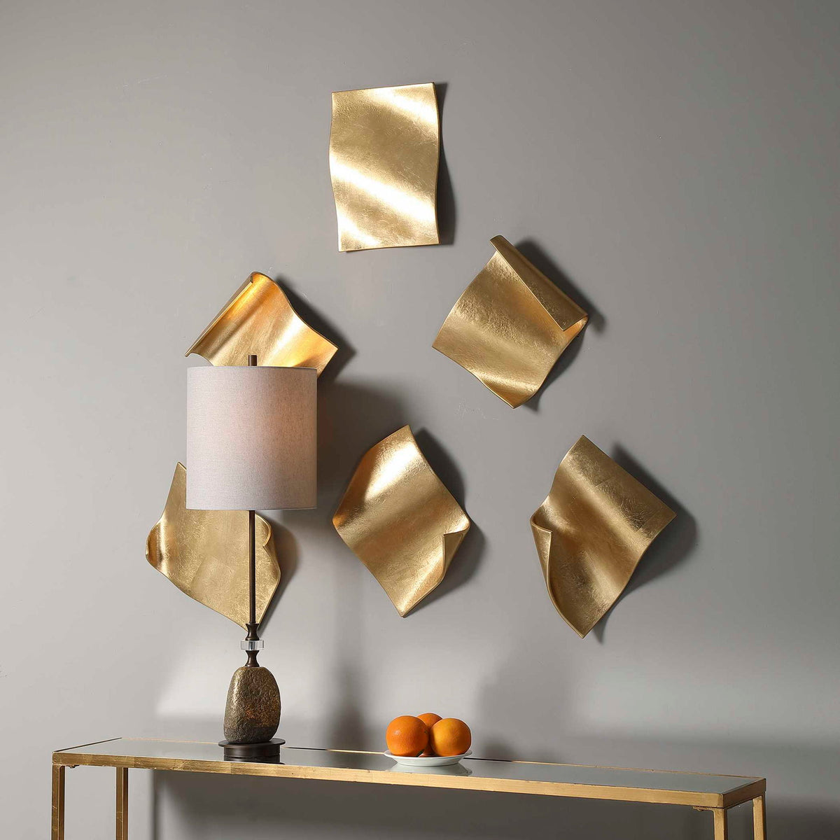 Fluttering Pages - Wall Decor (Set of 6) - Gold