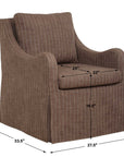 Luisa - Pinstripe Swivel Chair - Brown