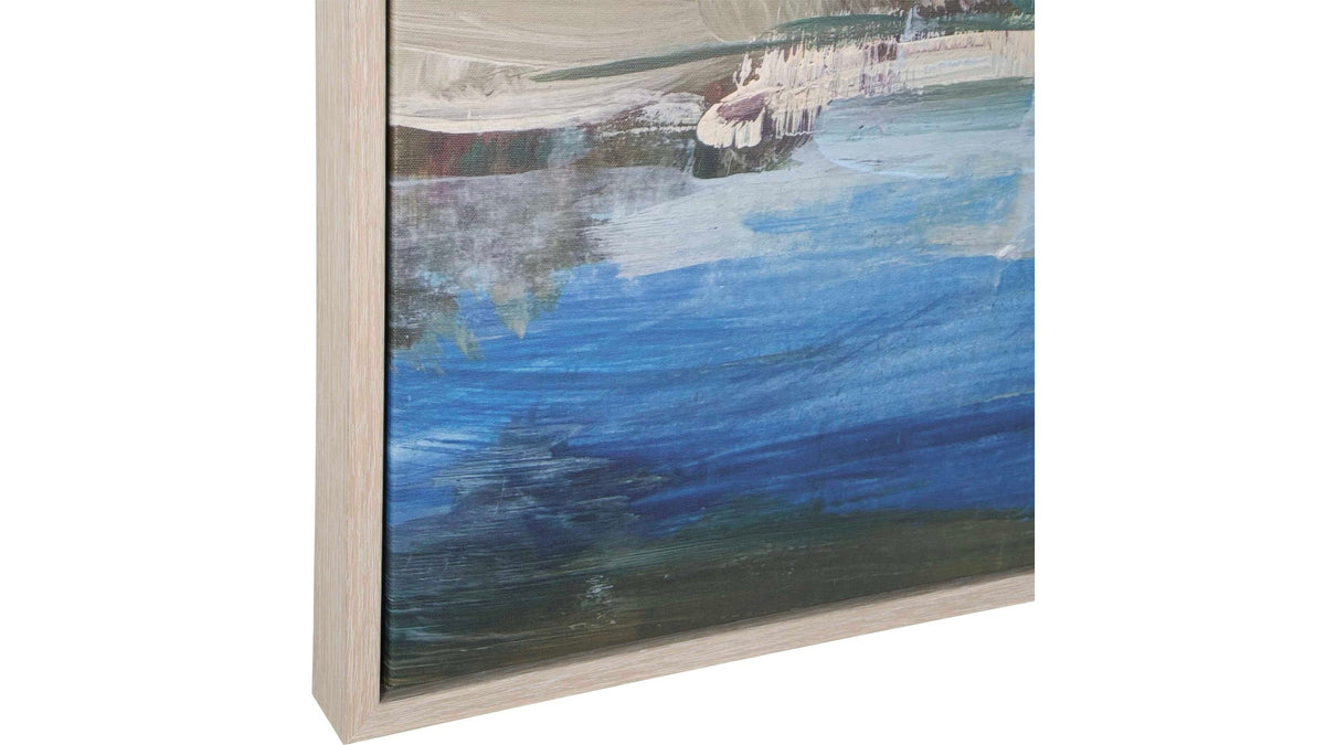Lush Valley - Framed Canvas - Light Blue