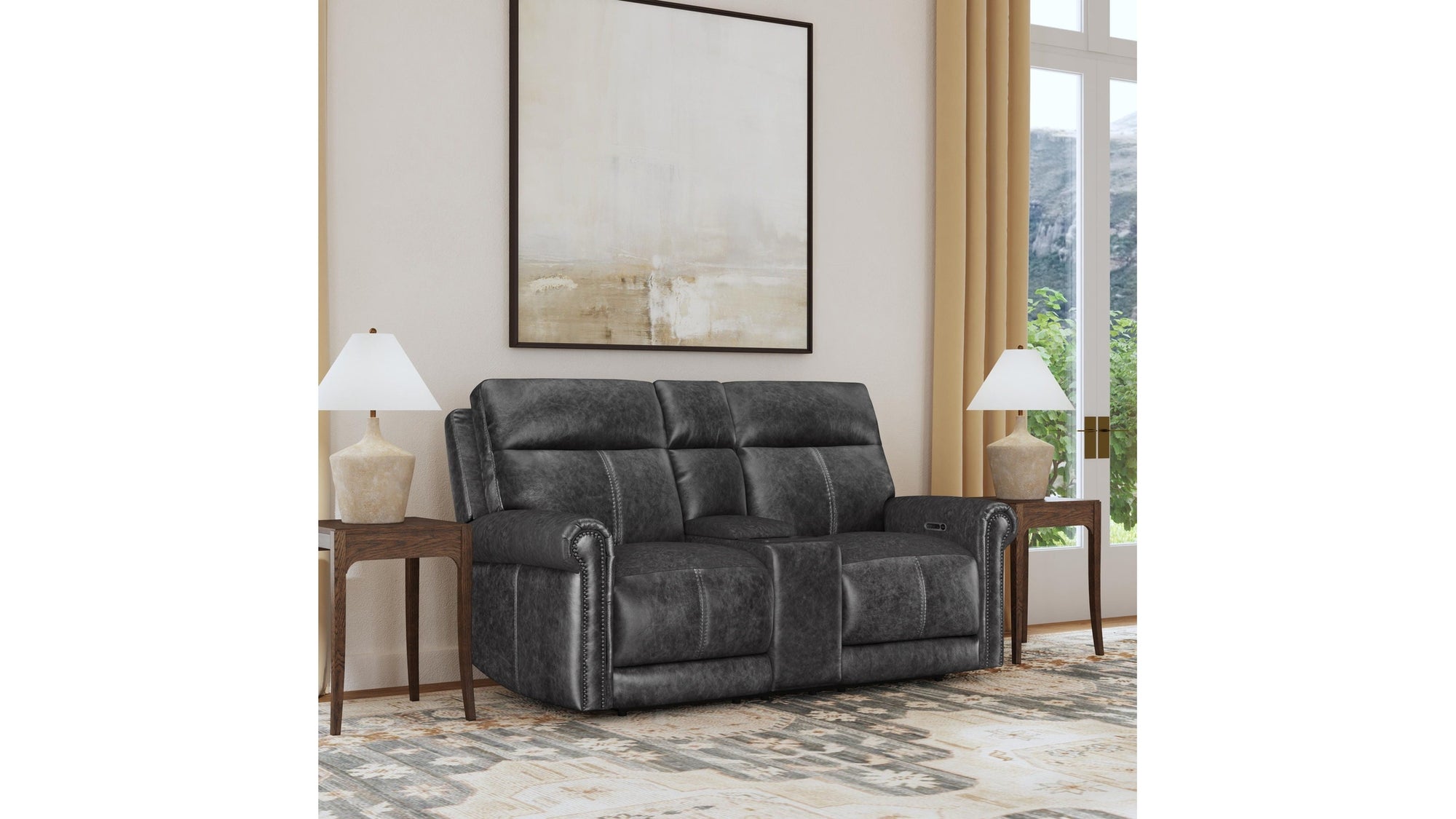 Alexander - Power Reclining Loveseat With Console, Power Headrest & Lumbar