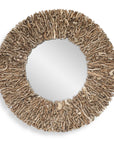 Rossetti - Round Interwoven Wood Mirror - Woodtone