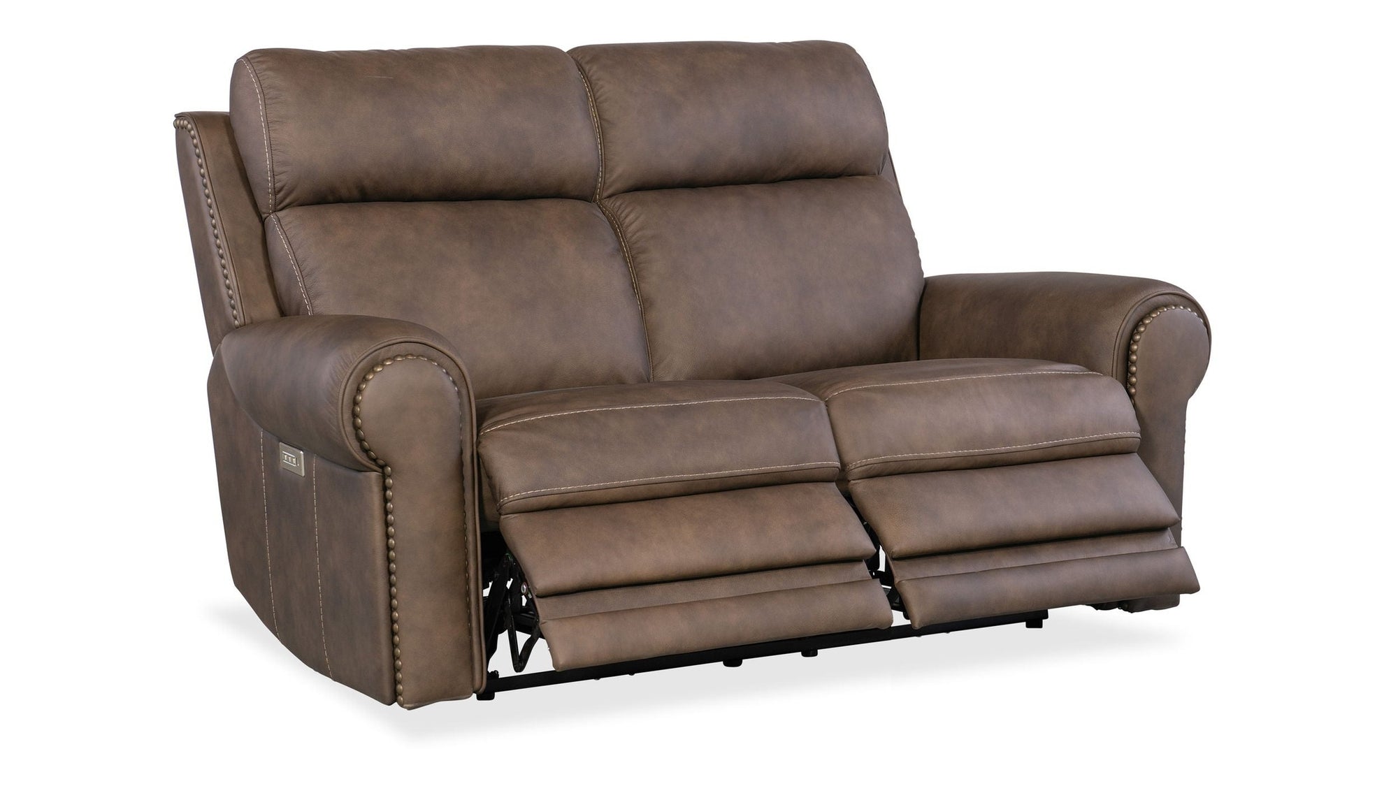 SS - Duncan Power Loveseat With Power Headrest & Lumbar - Dark Brown