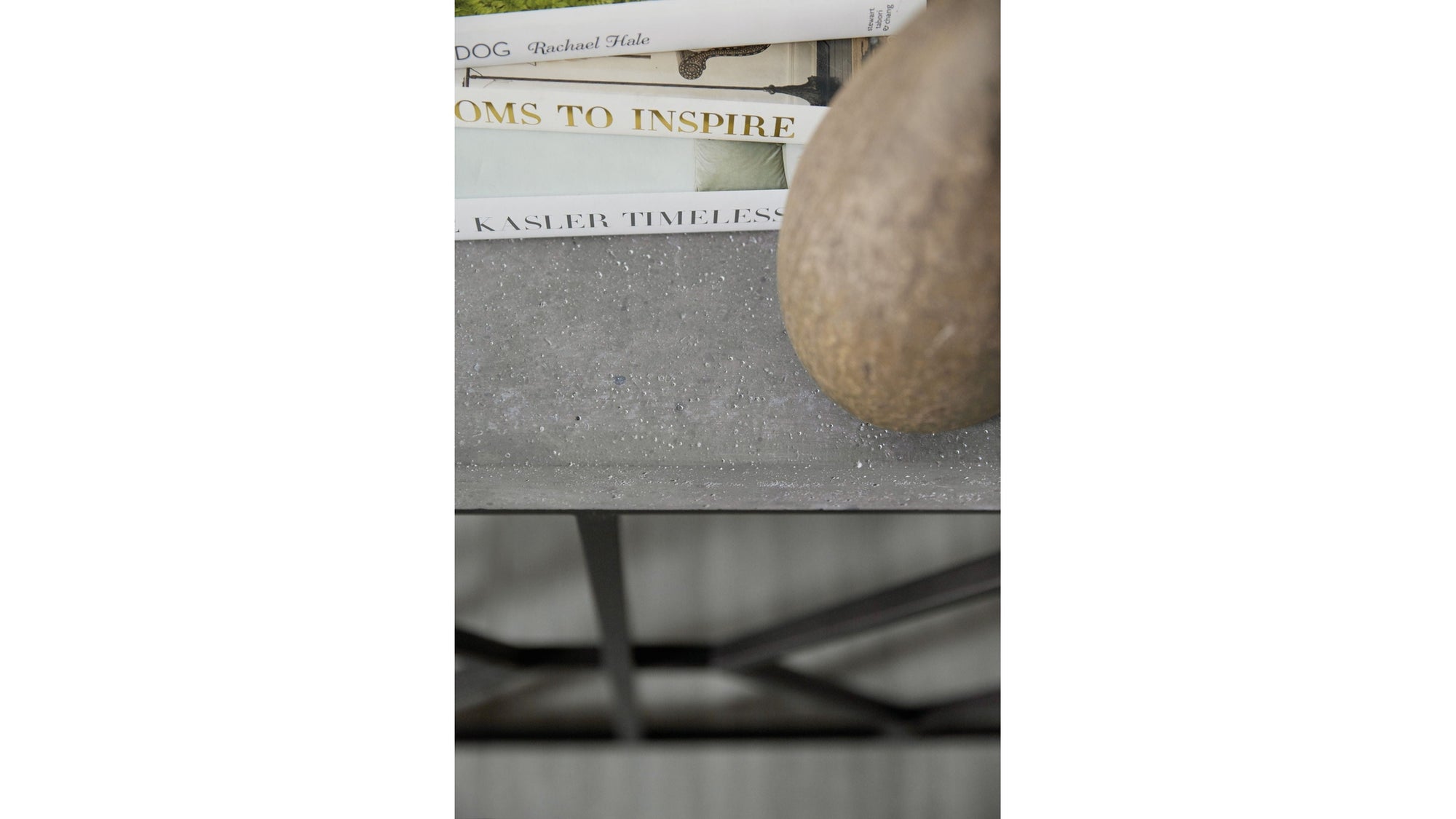 Ciao Bella - Metal And Concrete Console Table - Dark Gray / Black
