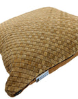 Genuine Leather - Woven Suede Lumbar Pillow - Butterscotch