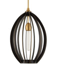 Darby - 1 Light Architectural Oval Pendant - Bronze / Black