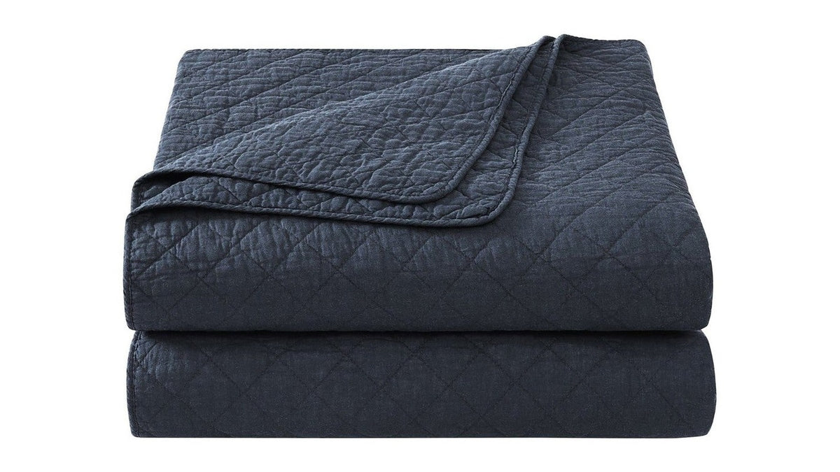 Cotton Comfort - King Quilt Set Set of 3 - Navy