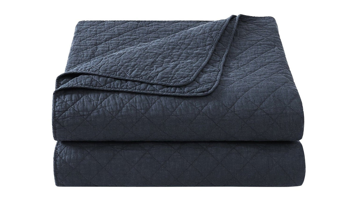 Cotton Comfort - Full/Queen Quilt Set Set of 3 - Navy