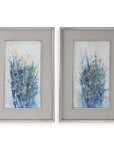 Indigo Florals - Framed Art (Set of 2) - Blue
