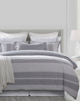 Lane - King Stripe Comforter Set (Set of 3) - Gray