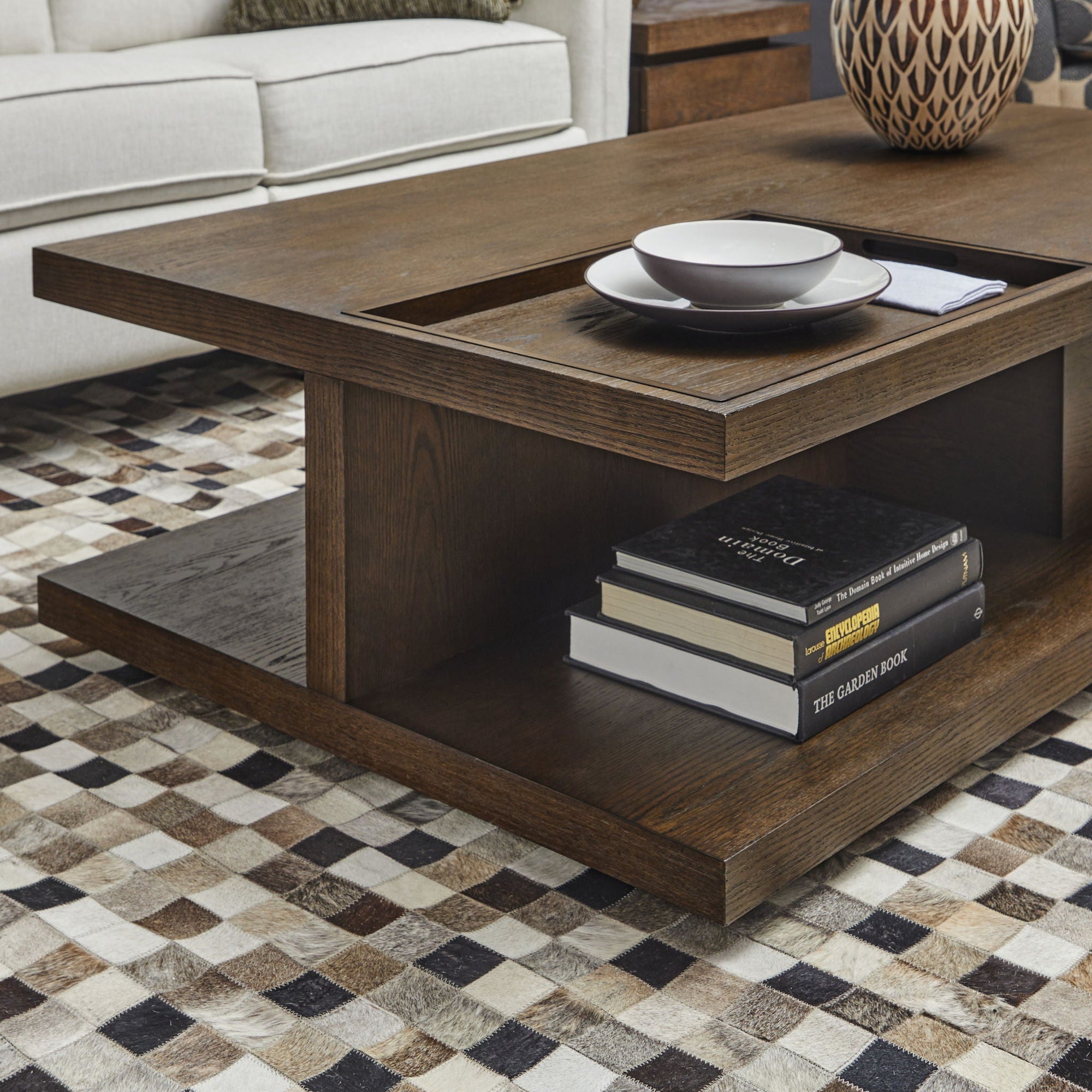 Athens - Rectangular Coffee Table With Casters - Chocolate Brown