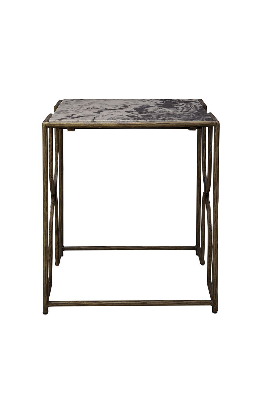 Sandra - End Table - Gray / Bronze