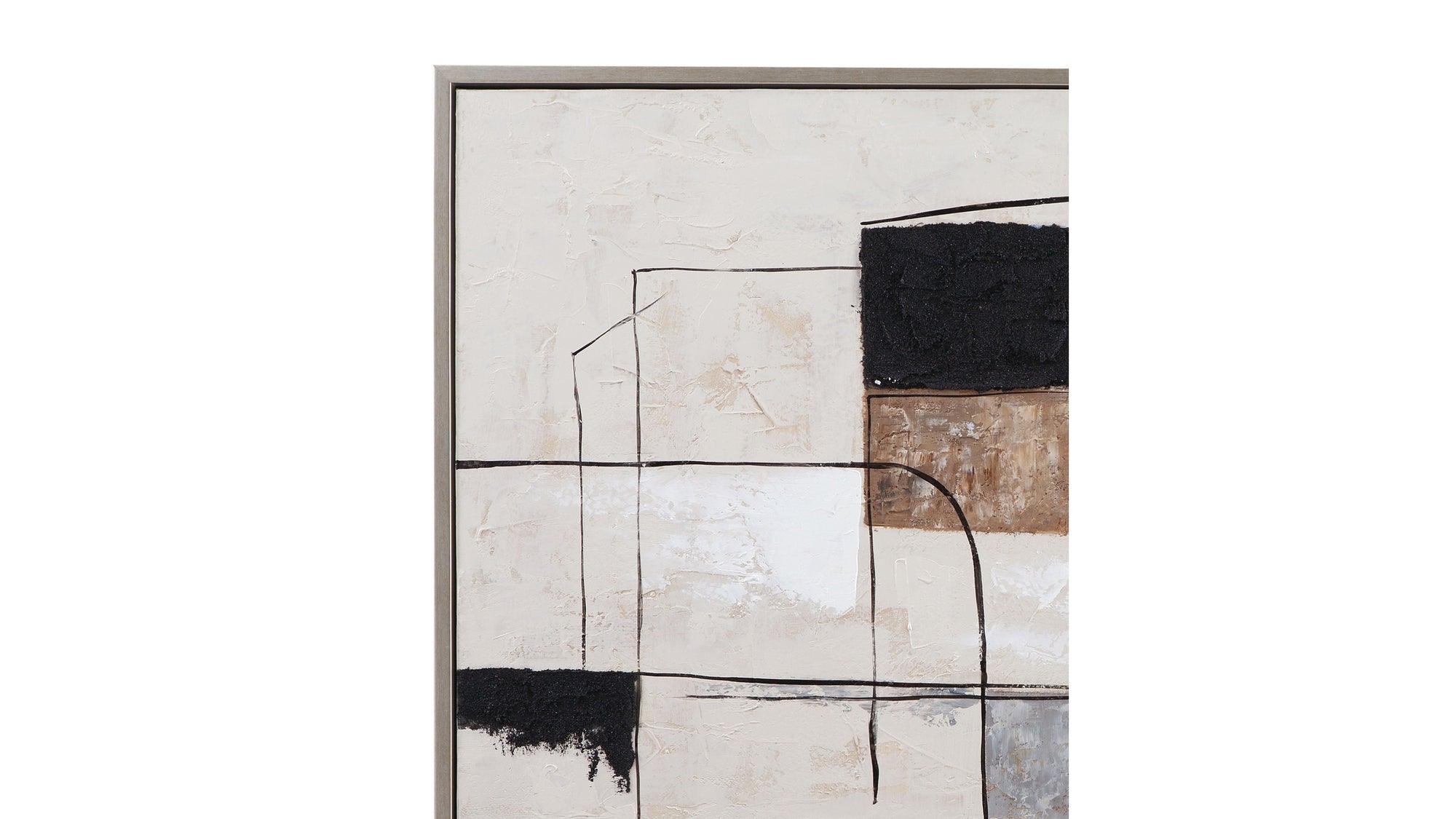 Quartershot Framed Canvas - Beige / Black