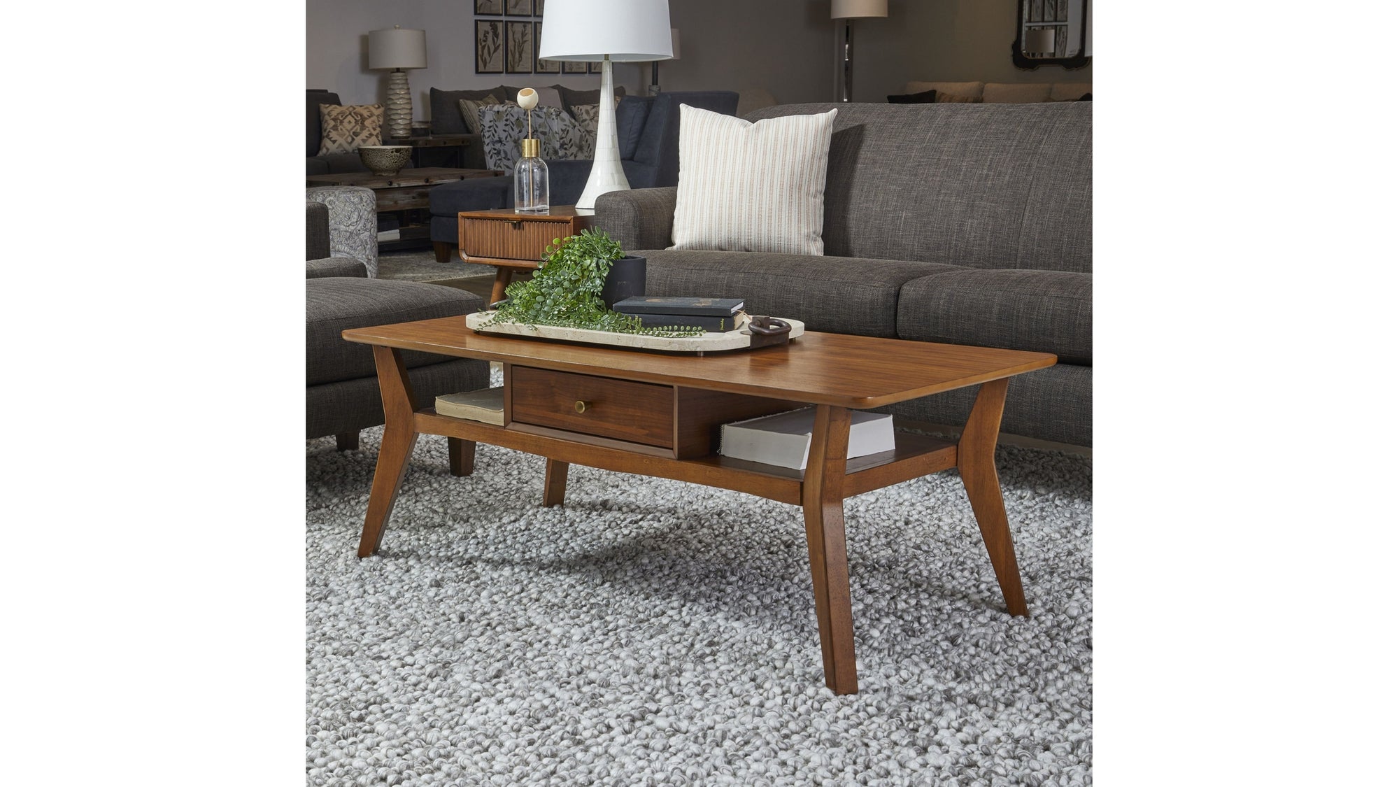 Ludwig - Occasional Rectangular Coffee Table With Drawer - Dark Brown