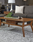 Ludwig - Occasional Rectangular Coffee Table With Drawer - Dark Brown