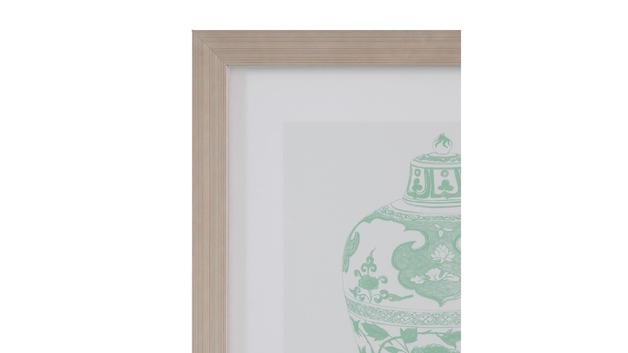 Mint Vases Framed Print Set of 4 - Green / Beige