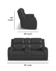 Ziggy - Power Reclining Loveseat With Console, Power Headrest, Lumbar, Heat & Massage