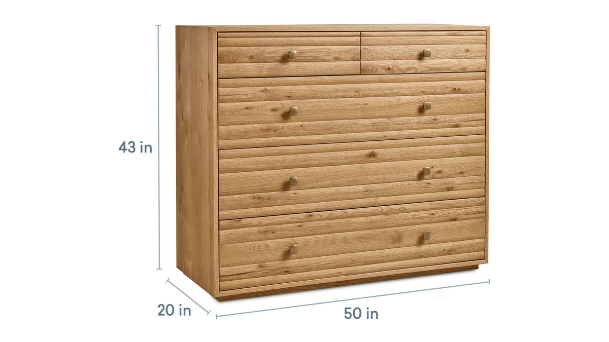 Andora Weathered Natural 5 Drawer Chest