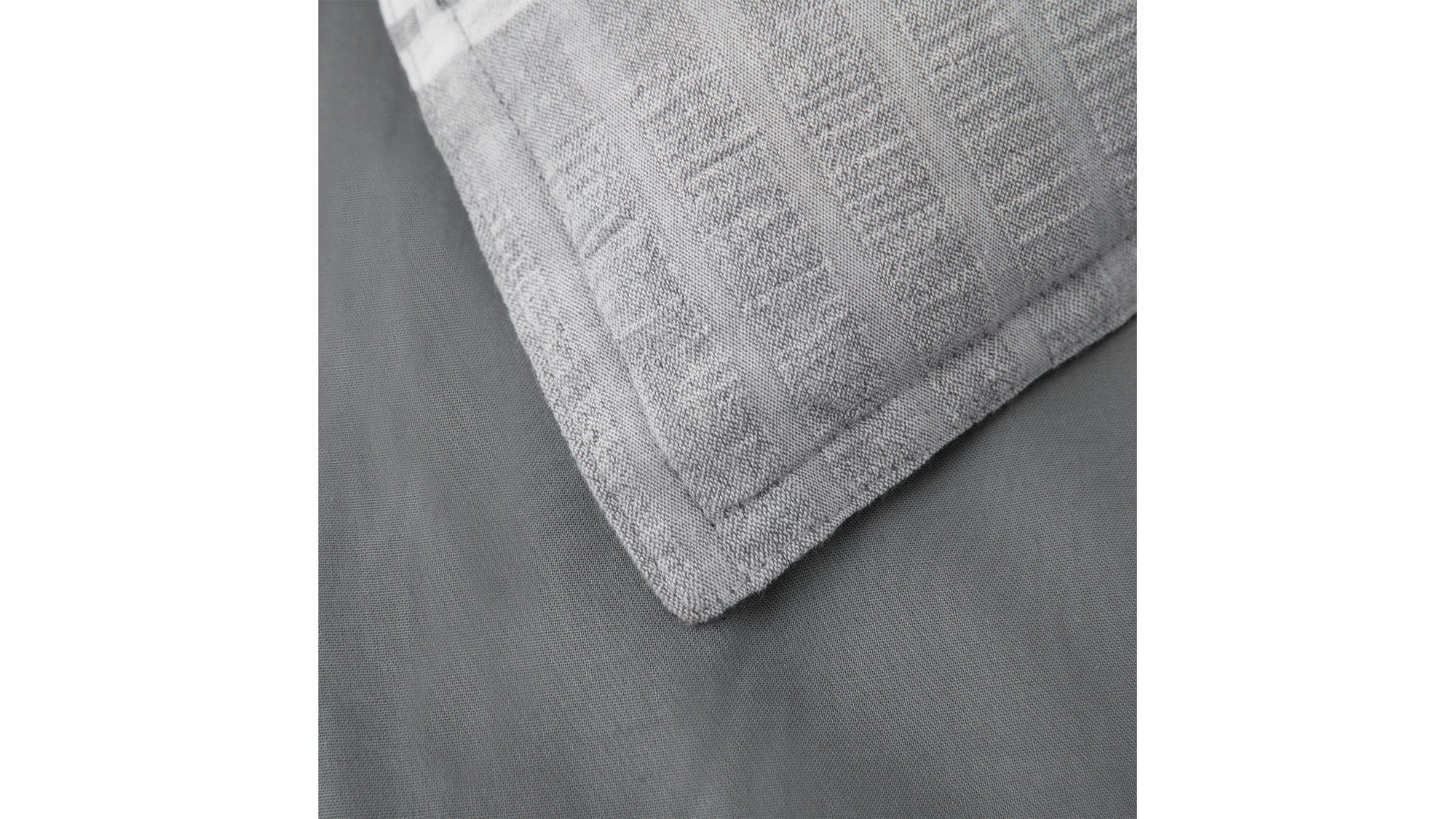 Lane - Queen Stripe Duvet Cover Set Set of 3 - Gray