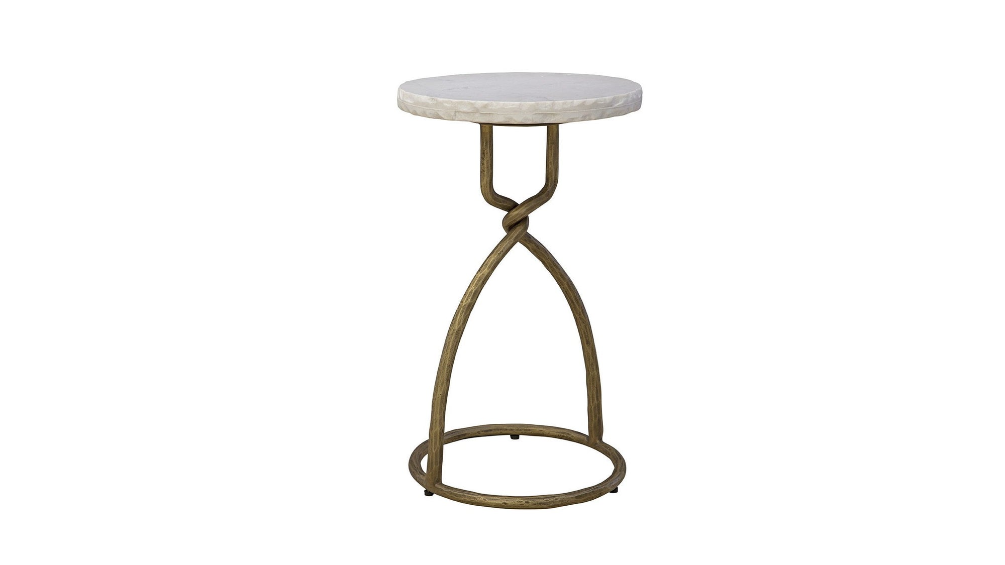 Kevin - Side Table - White / Gold