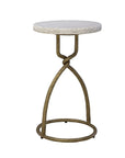 Kevin - Side Table - White / Gold